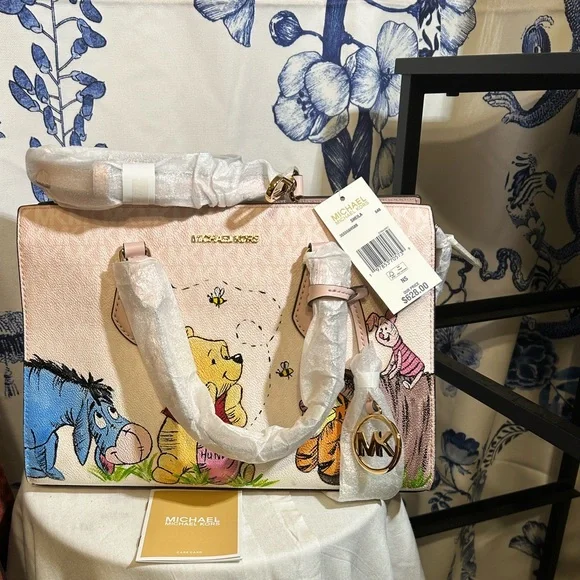 Michael Kors Winnie Pooh Satchel w/ Crossbody Strap/Valentine Gift 💝 New! - Picture 4 of 13